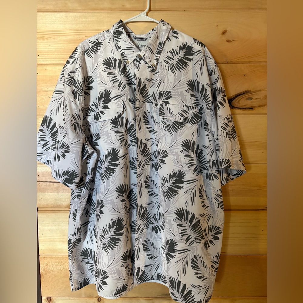 Chaps Hawaiian Shirt Mens XLT Fishing Gorpcore Techwear Labcore Campcore